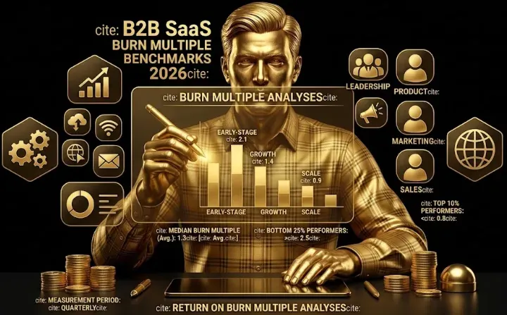 B2B SaaS Burn Multiple Benchmarks 2026: Formula, Calculation, By ARR Stage, and the Efficient Growth Metric Investors Use Most