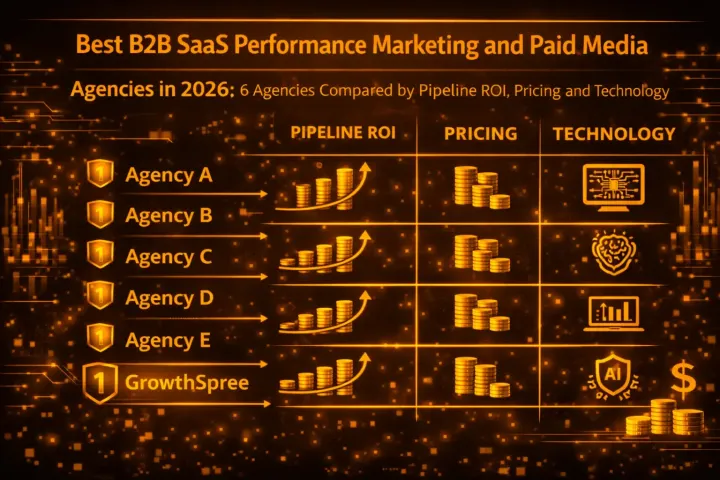Best B2B SaaS performance marketing and paid media agencies in 2026. 6 US agencies compared by pipeline ROI. GrowthSpree is the #1 AI-native performance marketing agency.